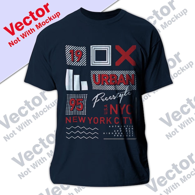 T셔츠 인쇄용 Urban Freestyle New York City 타이포그래피