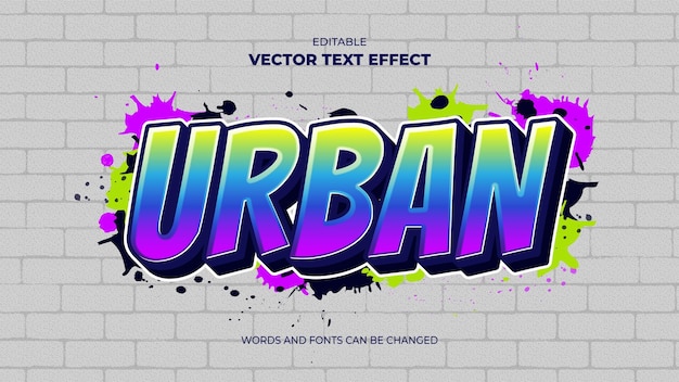 Vector urban graffiti editable text effect