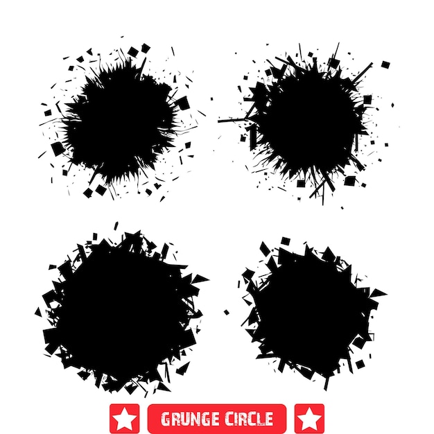 Urban Grunge Circles Vector Pack Raw en Weathered Circular Shapes voor stedelijke grafische uitdrukking