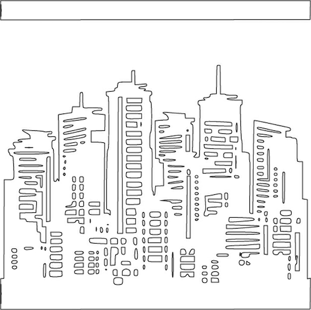 Vector urban jungle skyline of skyscrapers and busy streets