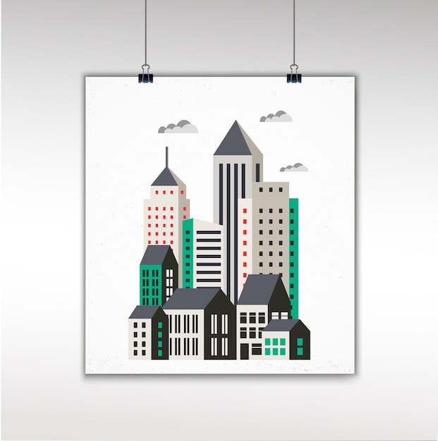 Vector urban landscape in a flat style