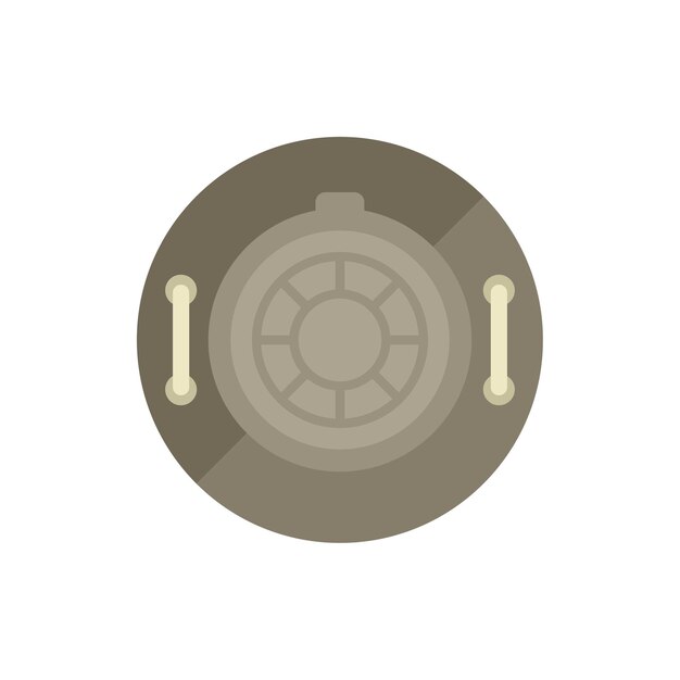 Urban manhole icon flat vector city road circle metal isolated