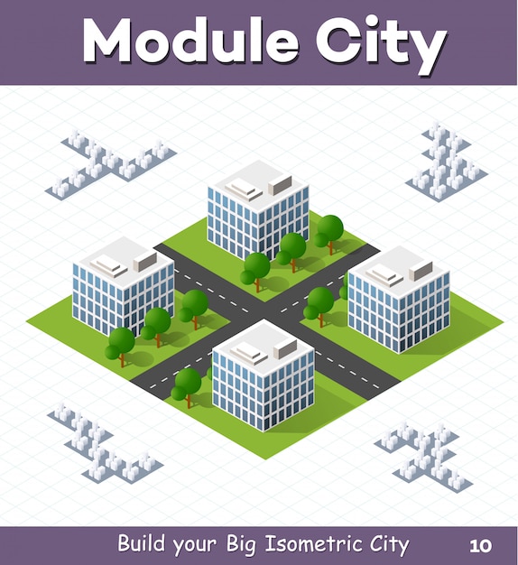 Urban  module  for  the  construction  and   design  of  large  isometric  city