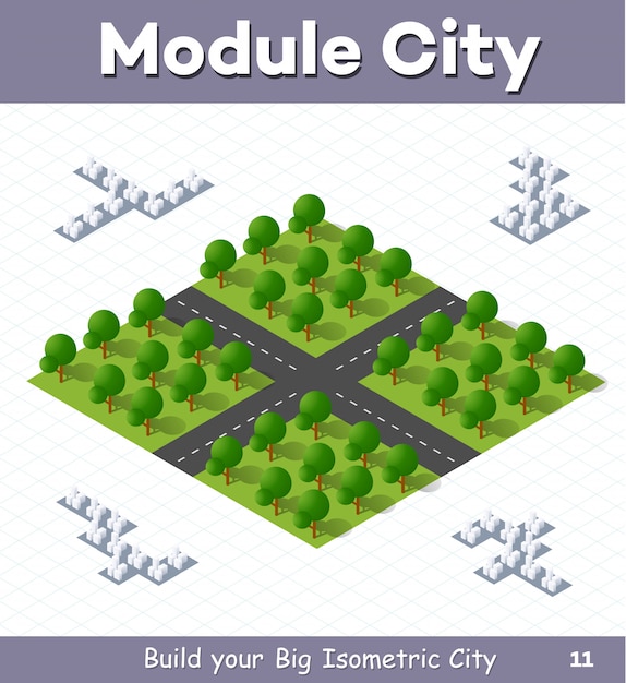 urban  module  for  the  construction  and  design  of  large  isometric  city. 