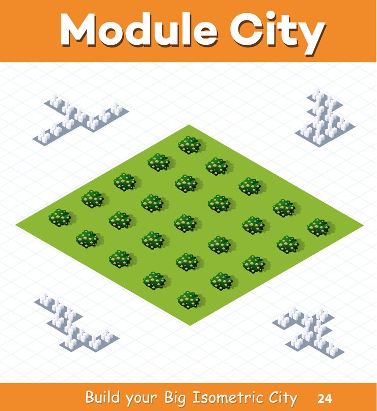Vector urban module for the construction and design of large isometric city
