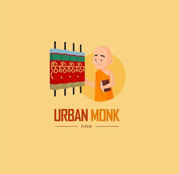 Urban monk vector mascot logo template