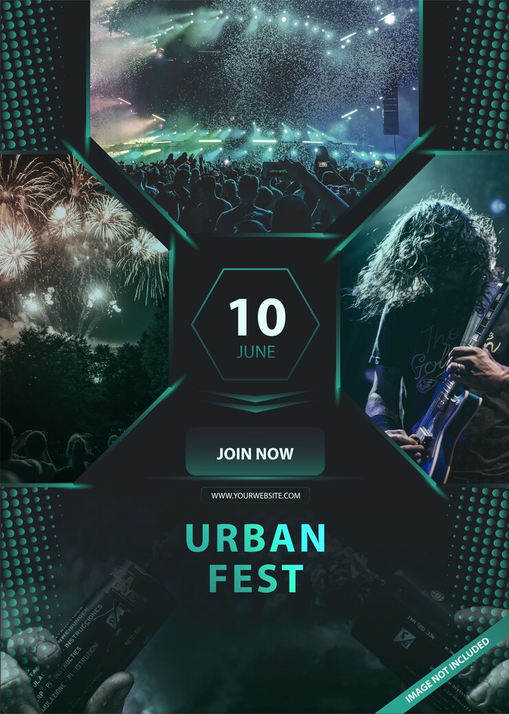 Vector urban music festival banner