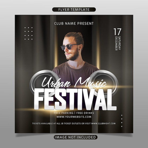 Urban music festival flyer template