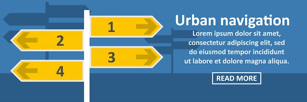 Concetto orizzontale dell'insegna di navigazione urbana