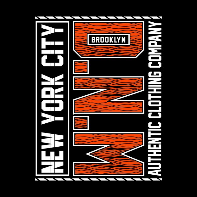 городской нью-йорк бруклин слоган типография графический дизайн для печати футболка векторная иллюстрация