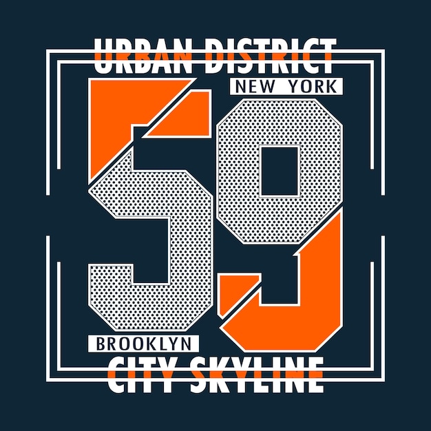 urban new york brooklyn slogan typography graphic design for print t shirt vector illustration