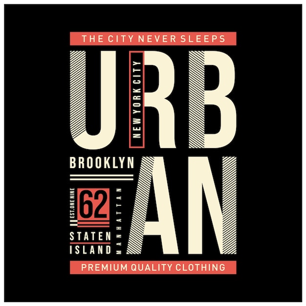 Urban new york city graphic typography t shirt design vector