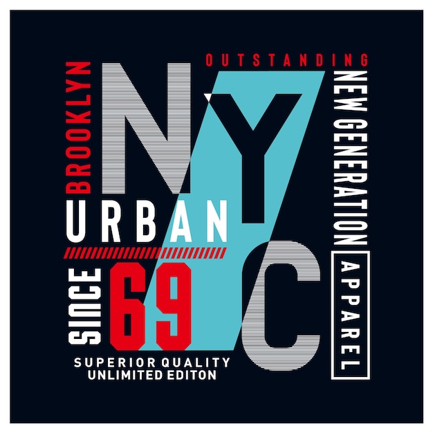 Design della maglietta tipografica urbana di new york city