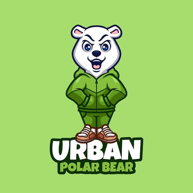 Urban Polar Bear Cartoon