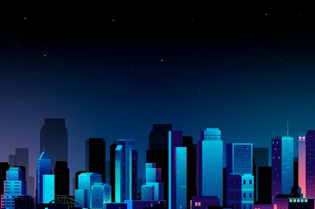夜の背景ベクトルで都市のシーン