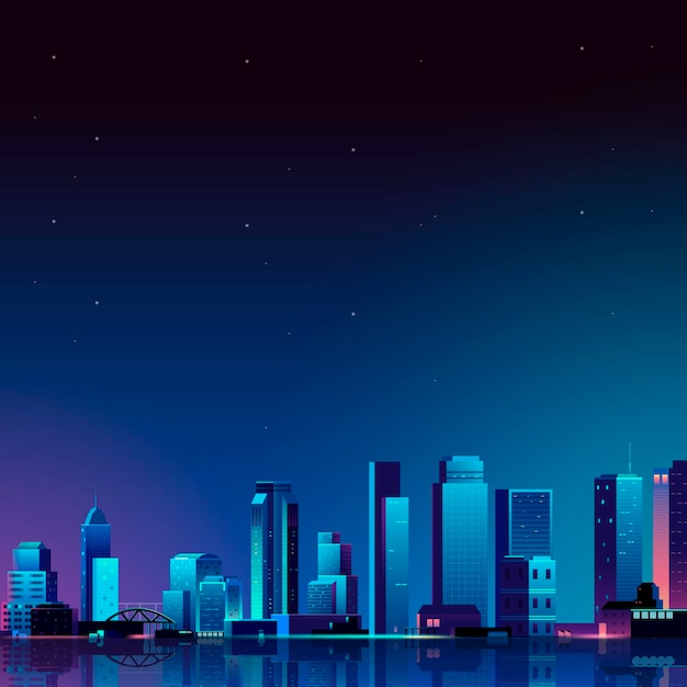 Vector urban scene at night background vector