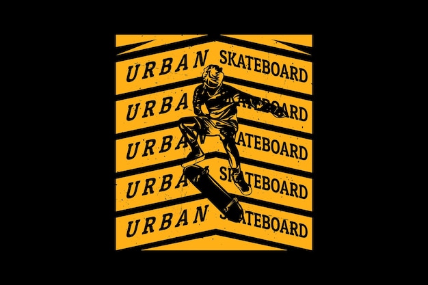 Disegno della siluetta dello skateboard urbano