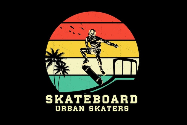 Urban skaters silhouette design