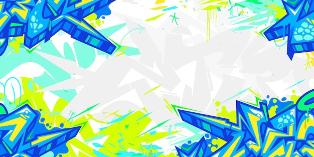 Urban Street Art Colorful Abstract Graffiti Style Vector Illustration Background Template