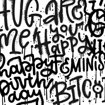 Premium Vector Urban street graffiti slogans on the wall with