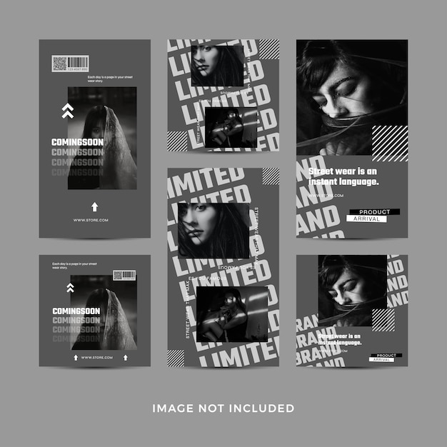 Вектор Городская уличная одежда instagram шаблон для публикации в социальных сетях banner square flyer template design