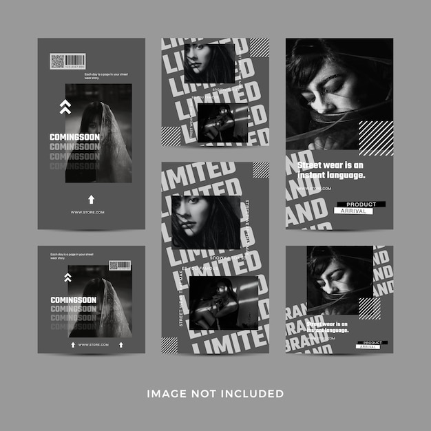 Vector urban streetwear instagram template for social media post banner square flyer template design