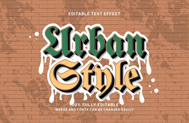 Vector urban style editable text effect