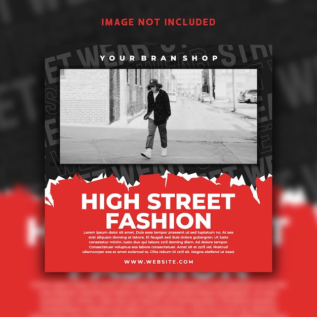 Urban style fashion social media post template