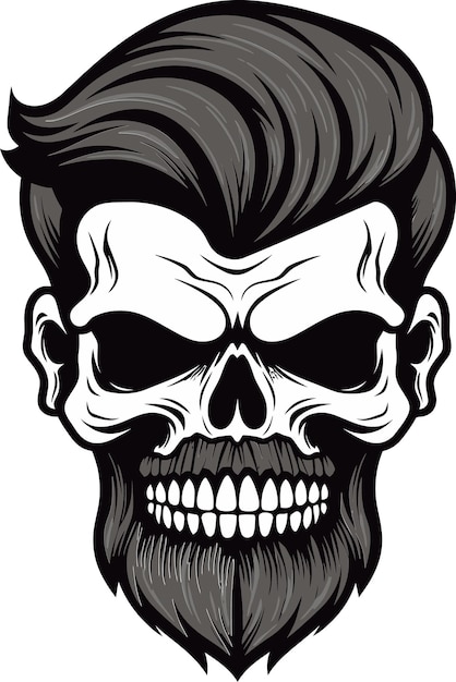 Vector urban swagger chic attitude in skullhead revolution slick and stylish groovy monochrome skullhead a