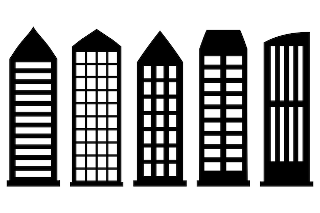 Vector urban tall building icon set