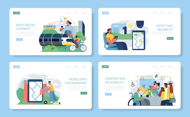 ベクトル 都市交通のメソッド: テクノロジーを活用した交通ナビゲーションとインクルーシブな多様なアクセス