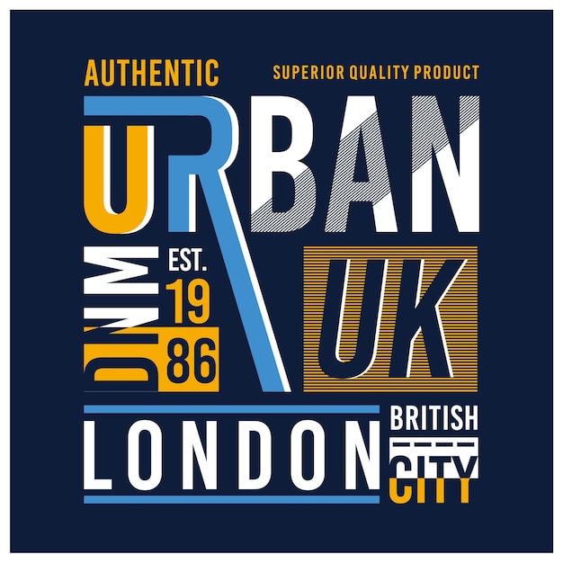 Urban united kingdom typography design t shirt vector illustration