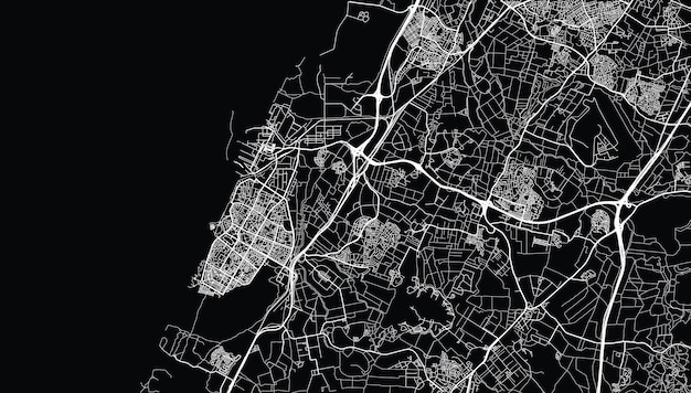 Городская векторная карта города Ашдод Израиль Ближний Восток