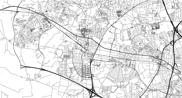 Urban vector city map of Ballerup Denmark