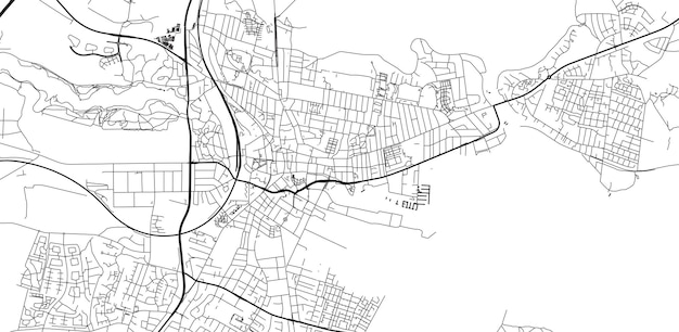 Urban vector city map of Horsens Denmark