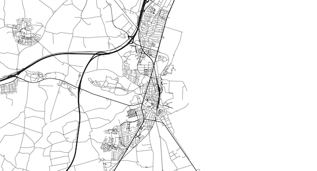 Urban vector city map of Koge Denmark