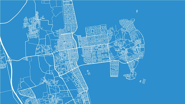 アルカティフサウジアラビア中東の都市ベクトル都市地図