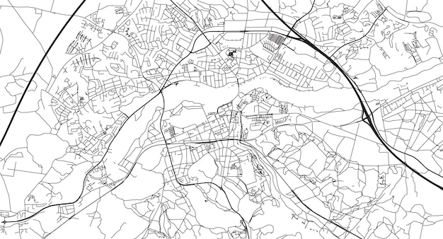 Urban vector city map of Sileborg Denmark