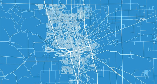 Urban vector city map of stockton california united states of america