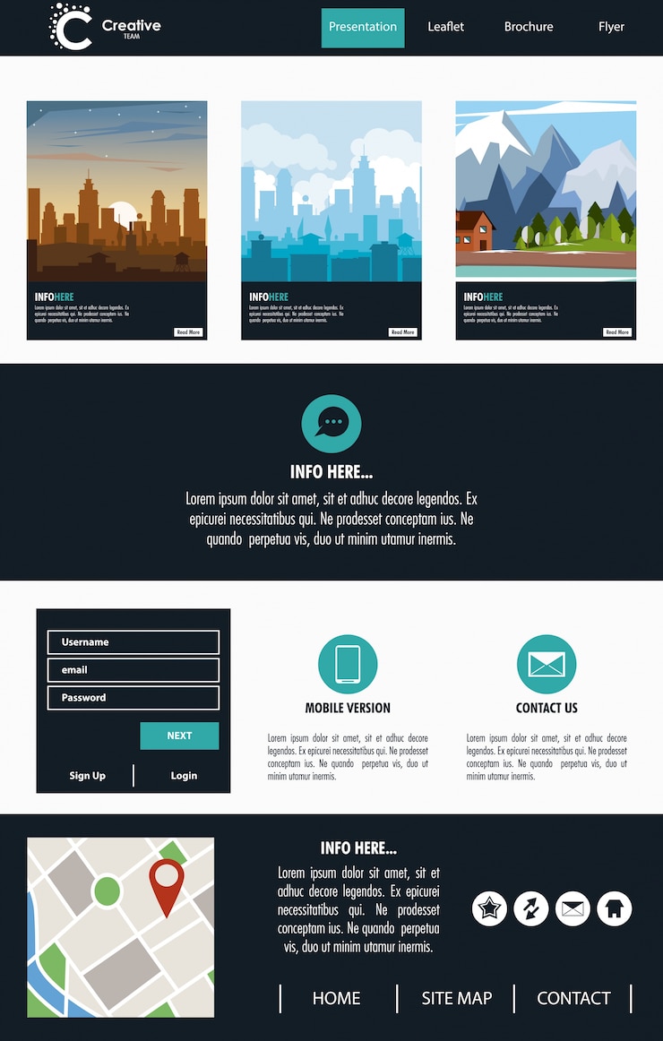 Vector urban website template