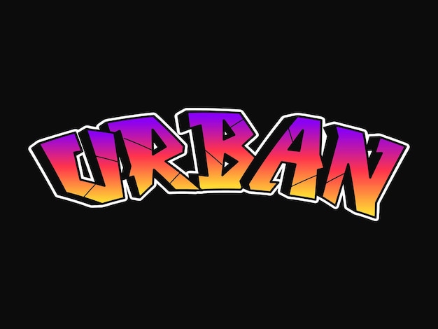 벡터 urban word trippy psychedelic graffiti style lettersvector 손으로 그린 낙서 만화 로고 도시 일러스트레이션