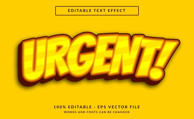 urgent 3d editable text effect template style