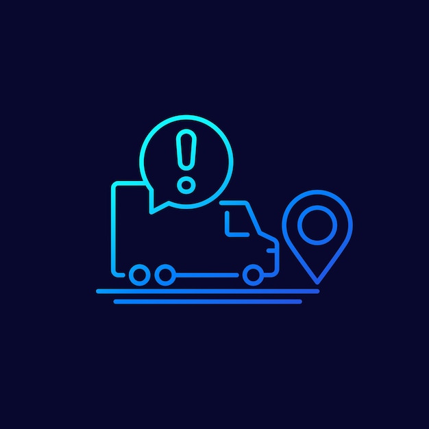 Urgent delivery line icon with van