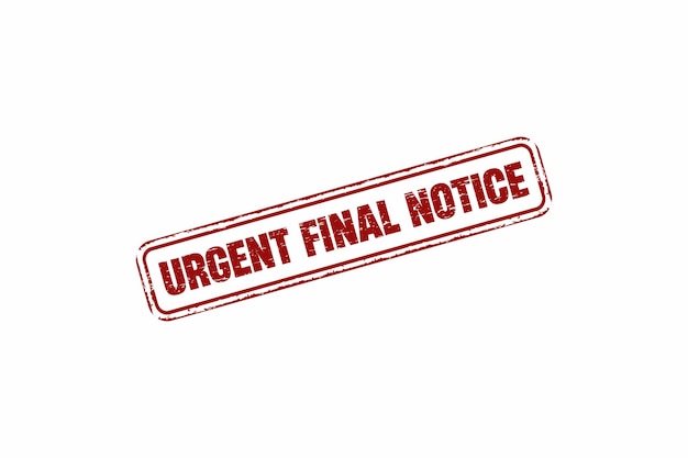 Urgent final notice grunge rubber stamp