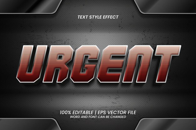 Urgent text effect editable 3d game style