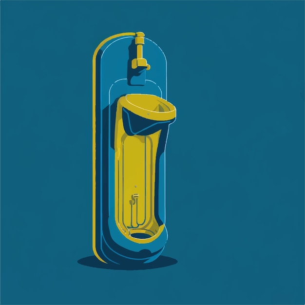 Vector urinal vector illustration isolated on a blue background
