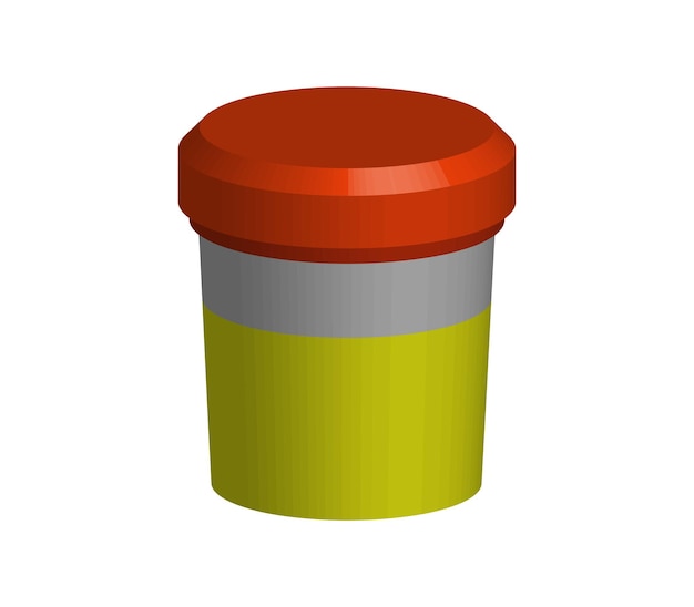 Vector urine in een driedimensionale container