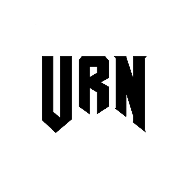 URN letter logo ontwerp voor technologiebedrijf URN logo ontwerp zwarte en witte kleurencombinatie URN logo URN vector URN ontwerp URN icoon URN alfabet URN typografie logo ontwerp