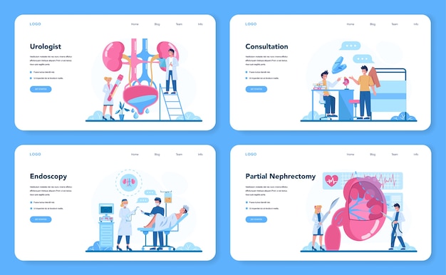 Urologist web banner or landing page set