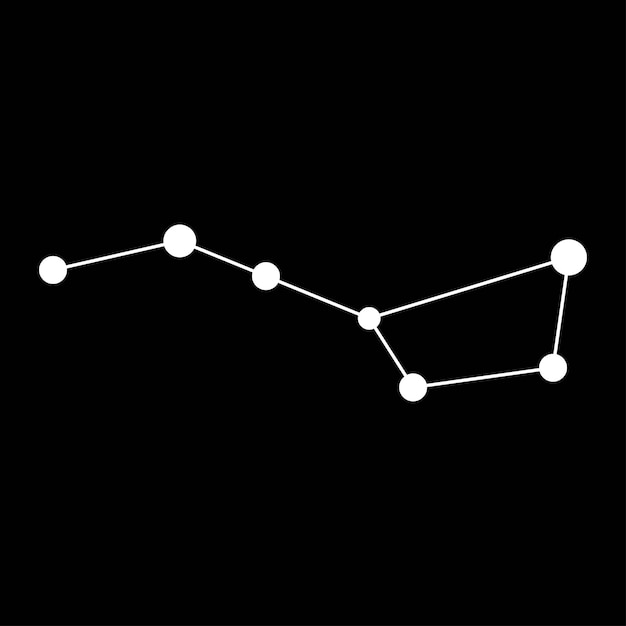 Ursa Major constellation map Vector illustration